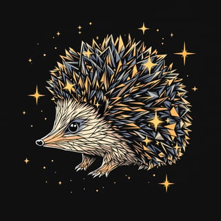 Starry Night Hedgehog T-Shirt Design
