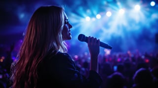 Live Concert Close-Up of Woman Singing