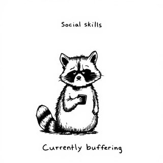 Social Skills Raccoon Illustration
