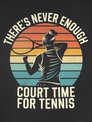 Vintage Tennis Player Silhouette Art