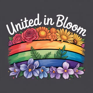 Floral Rainbow Flag T-Shirt Design