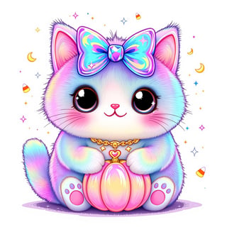 Kawaii Rainbow Holographic Cat