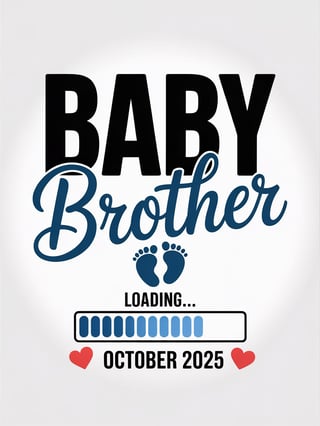Modern Baby Brother Announcement Design