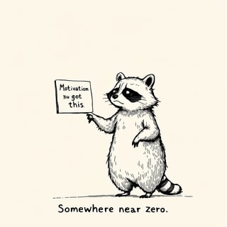 Motivational Raccoon Illustration