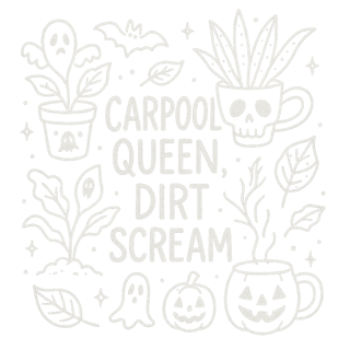Spooky Plant Mom Line-Art Tee Design