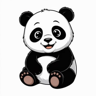 Cute Animated Panda Nursery Art