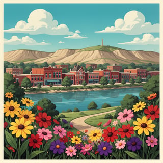 Vibrant Sioux City Travel Poster