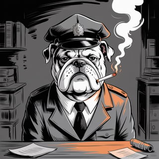 Dog in Police Uniform Sketch