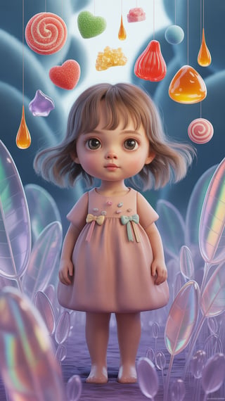 Girl in Pastel Candy Dreamscape