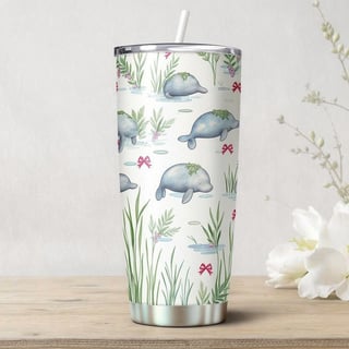 Manatee Seamless Tumbler Wrap