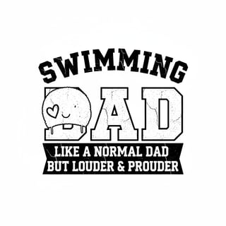 Distressed Swimming Dad T-Shirt Design