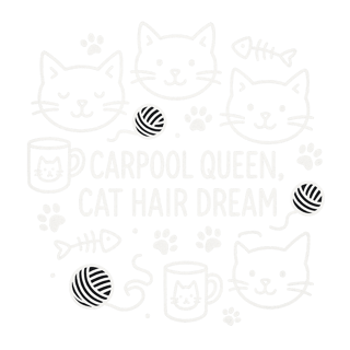 Cat Mom Line-Art T-Shirt Design