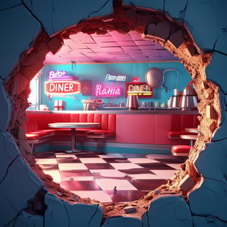 3D Cartoon Diner Art