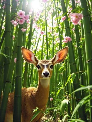 Shy Deer in Bamboo Grove