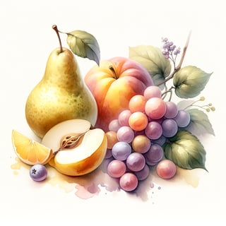 Delicate Watercolor Fruit Illustration