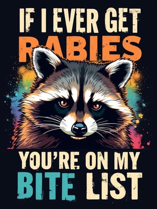 Angry Raccoon Grunge T-shirt Design