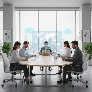 Business Team Collaborating in Modern Office