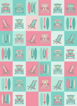 Retro Lifeguard Tower Pattern