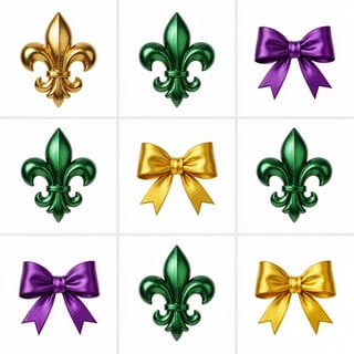 Purple and Gold Fleur-de-lis Grid