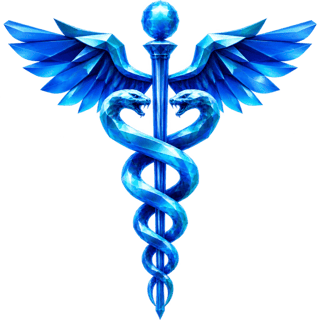 3D Low Poly Caduceus Emblem