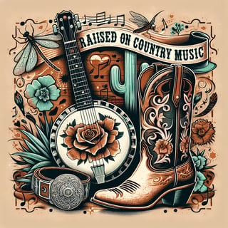 Rustic Country Music Illustration