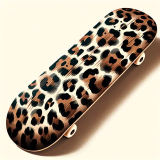 Leopard Print Skateboard Deck Design