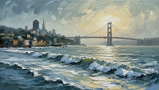 San Francisco Waterfront Oil Painting