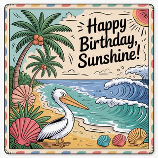 Florida Keys Icon Doodle Collage
