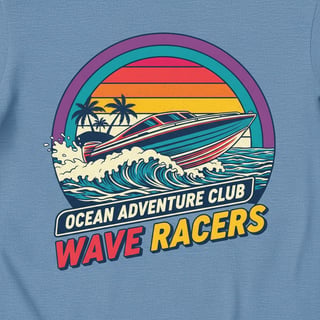 Energetic Nautical Speedboat T-Shirt Art