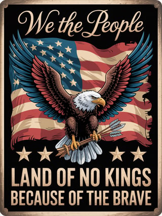 Patriotic Eagle with American Flag Design
