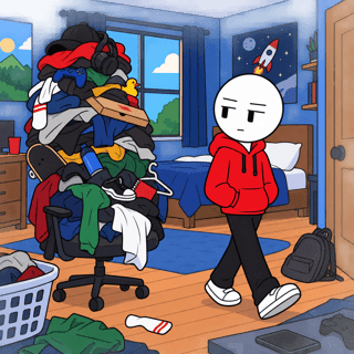 Flat 2D Cartoon: Character & Pile