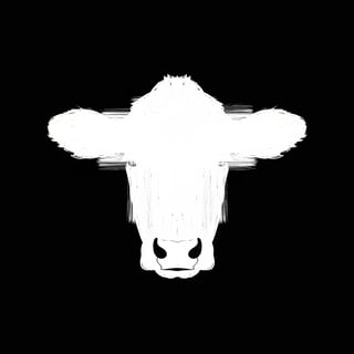 Minimalist Angus Cow Silhouette
