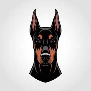 Minimalist Doberman Pinscher Illustration