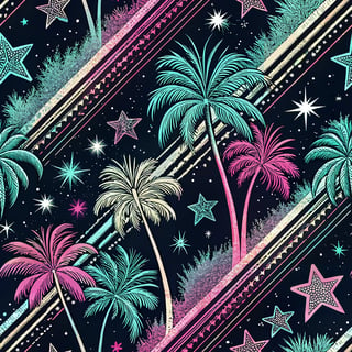 Ultra-Maximalist Neon Vaporwave Pattern