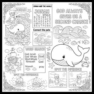 Jonah and the Whale Kids Activity Page
