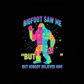 Colorful Bigfoot Quote T-Shirt Design
