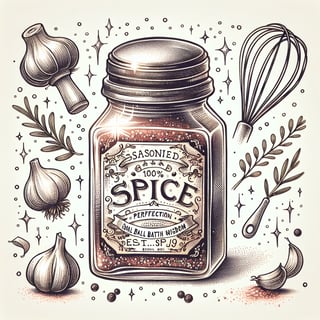 Charming Hand-Drawn Spice Jar Illustration