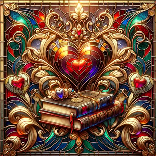 Vintage Valentine Stained Glass Design