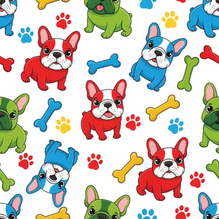 Colorful French Bulldog Pattern