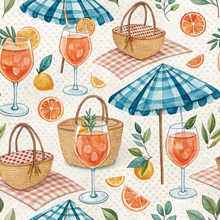 Aperol Spritz Coastal Pattern