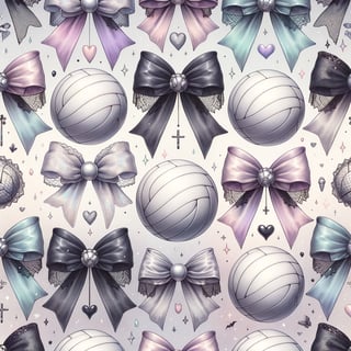 Pastel Goth Volleyball Pattern