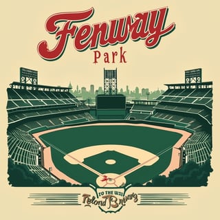 Vintage Fenway Park Illustration