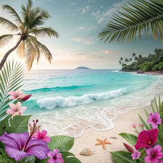 Elegant Tropical Beach and Ocean Scene
