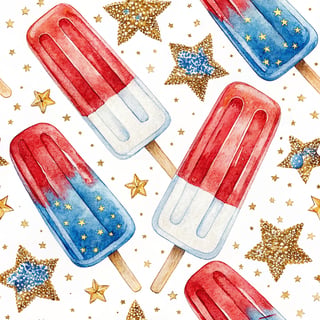Glossy Patriotic Popsicles Pattern