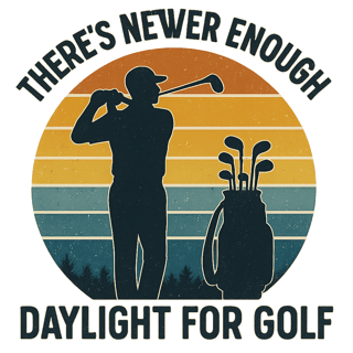 Vintage Golfer Silhouette Sunset