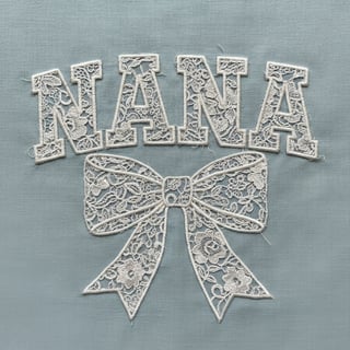 Embroidered 'NANA' Lace Design
