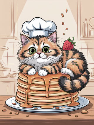 Quirky Cat and Food Meme Design