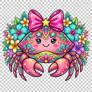 Vibrant Pink Crab Illustration