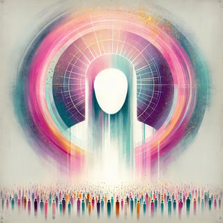 Stylized Jesus Christ Art with Diverse Crowd