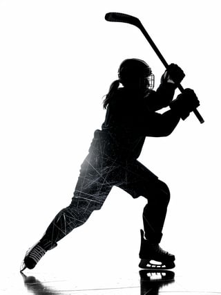 Girl Ice Hockey Player Silhouette